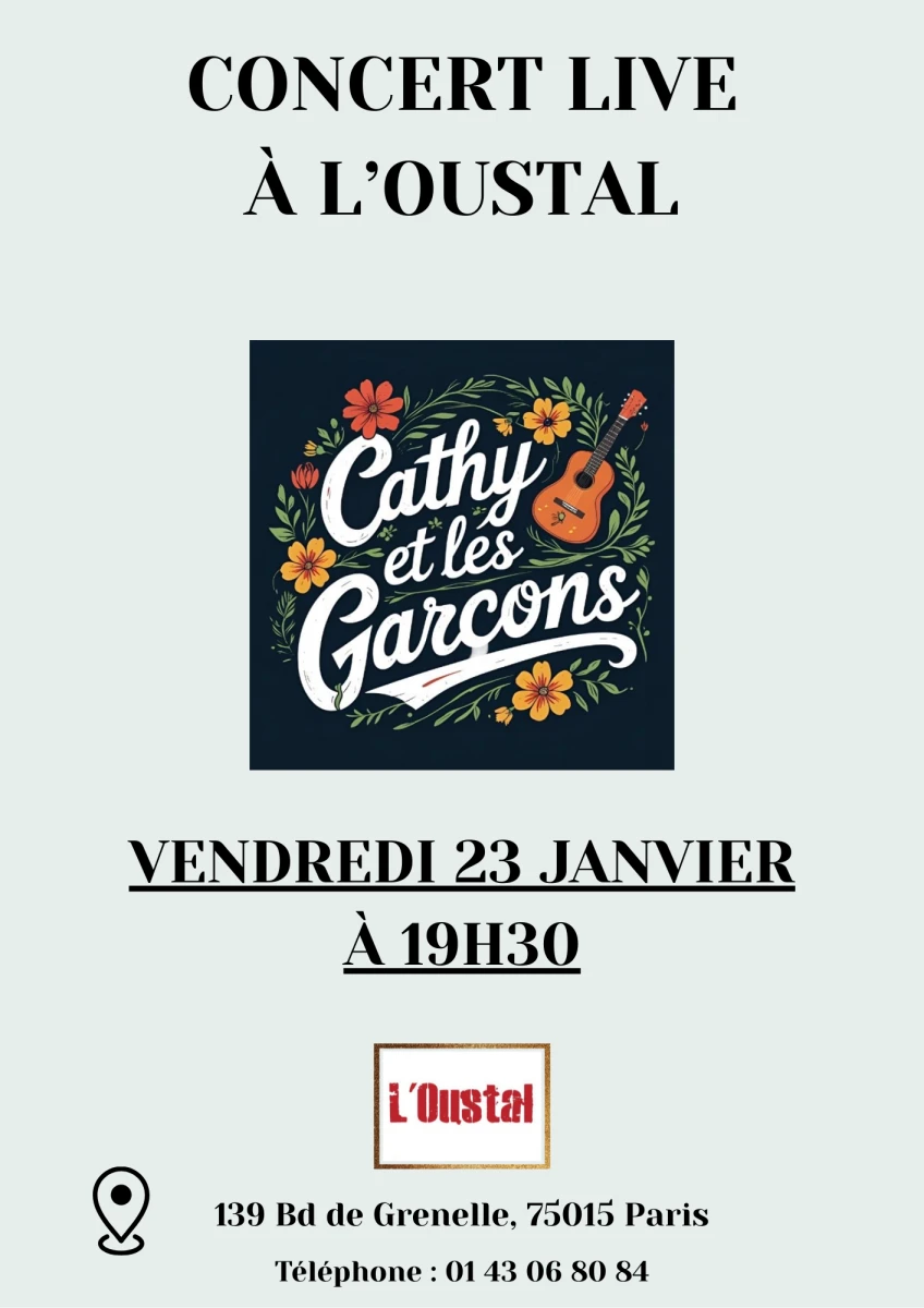 Affiche concert Cathy et les garçons 230126